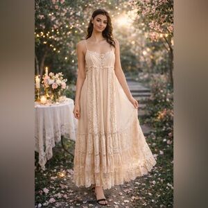 Snider Lace Maxi Dress – Cream